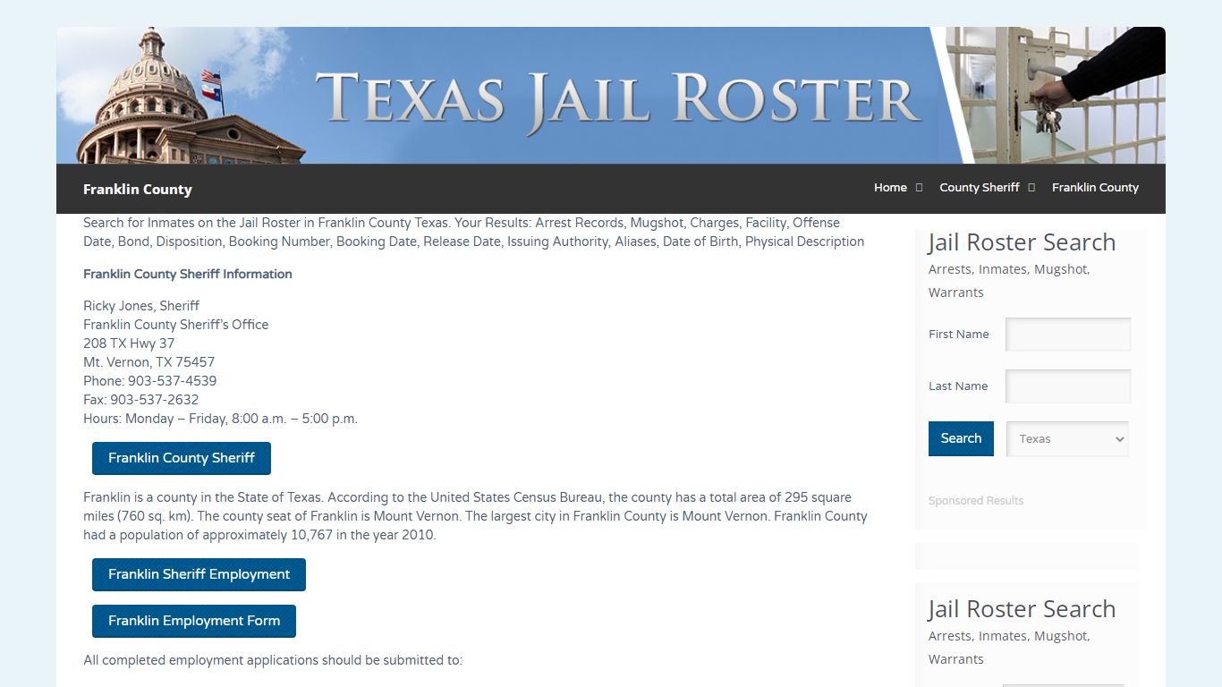 Franklin County | Jail Roster Search